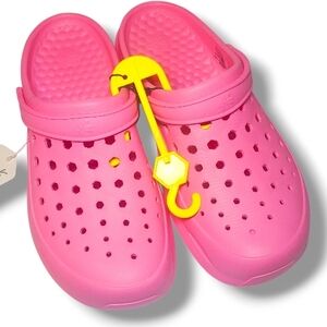 NWT JOYBEES Active Rubber Slip On Clog Womens Sz 11 Hot Pink Strap Waterproof